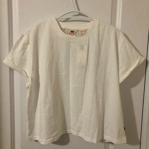 Crochet Lace Back Short Sleeve Top White -… - Picture 4 of 9